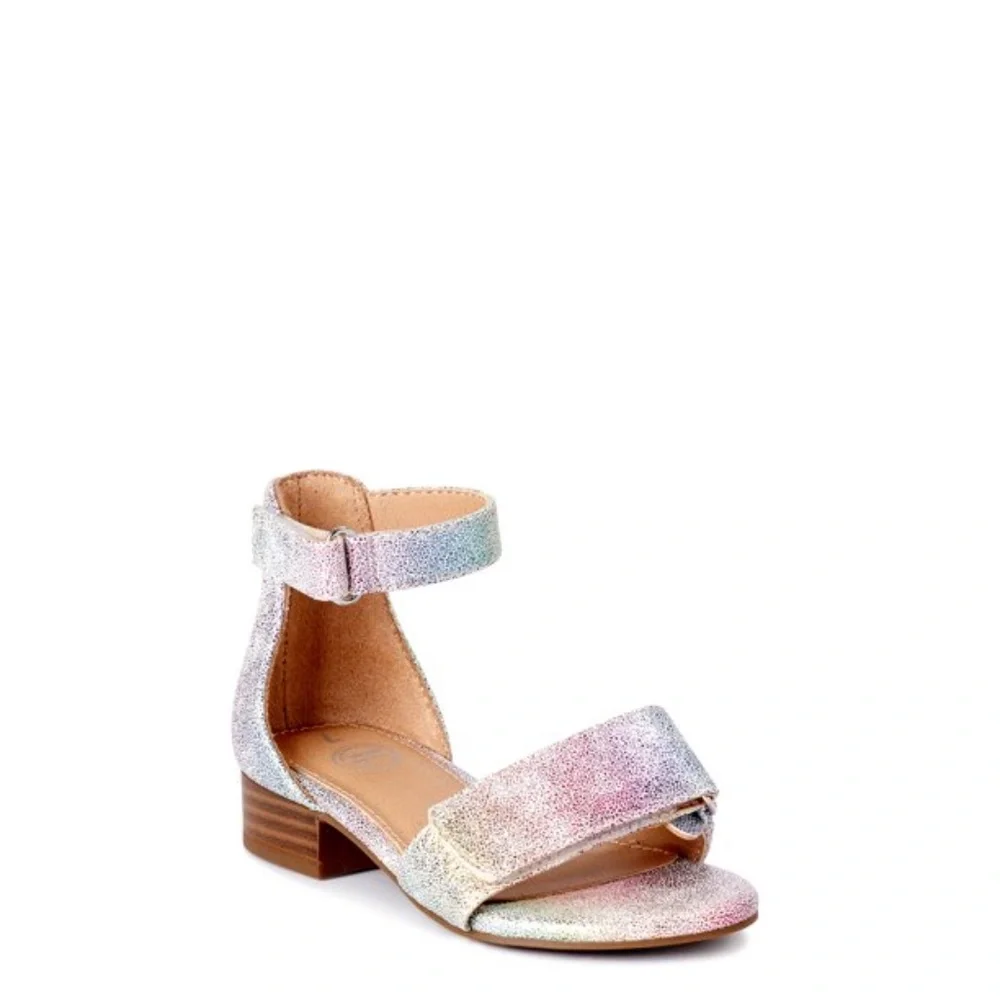NEW Toddler GLITTER SPARKLE unicorn rainbow heel dress shoe color heel shoe 7
